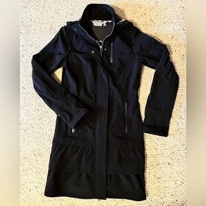 Athleta Black Hooded Raincoat